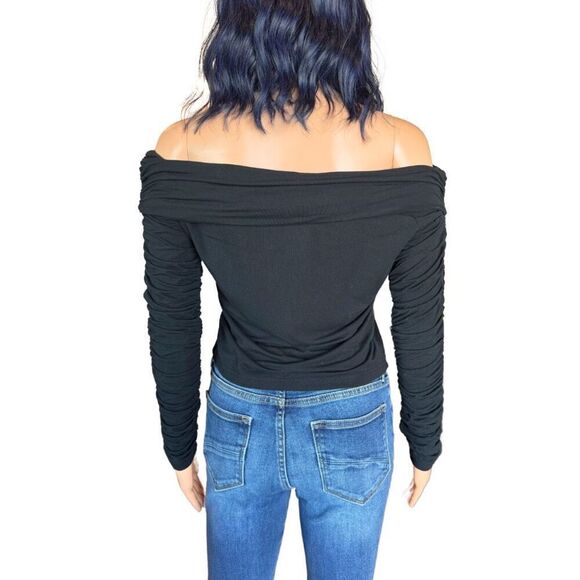 I AM GIA Black Quartz Top 2.0 Off the Shoulder Long Sleeve Bamboo Large Revolve - Picture 6 of 7